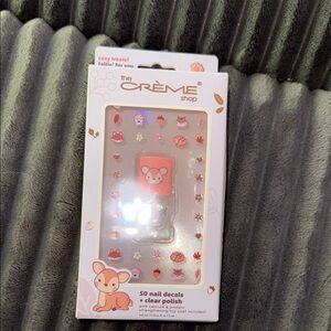 The Crème Shop Nail Decals & Clear Polish Set - Pink